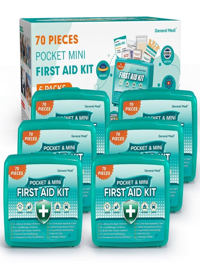 General Medi 420 Piece First Aid Kit, 6 Individual Boxes of 70 Items Each - Contains Premium Medical Supplies for Travel, Home, Office, Vehicle, Camping, Workplace & Outdoor (420 pcs, 6 Pack) - Image 1